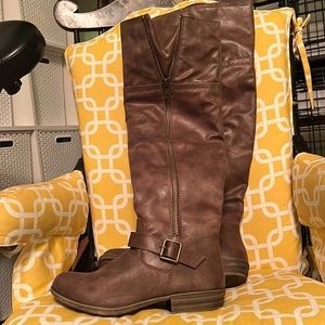 Knee high brown boots